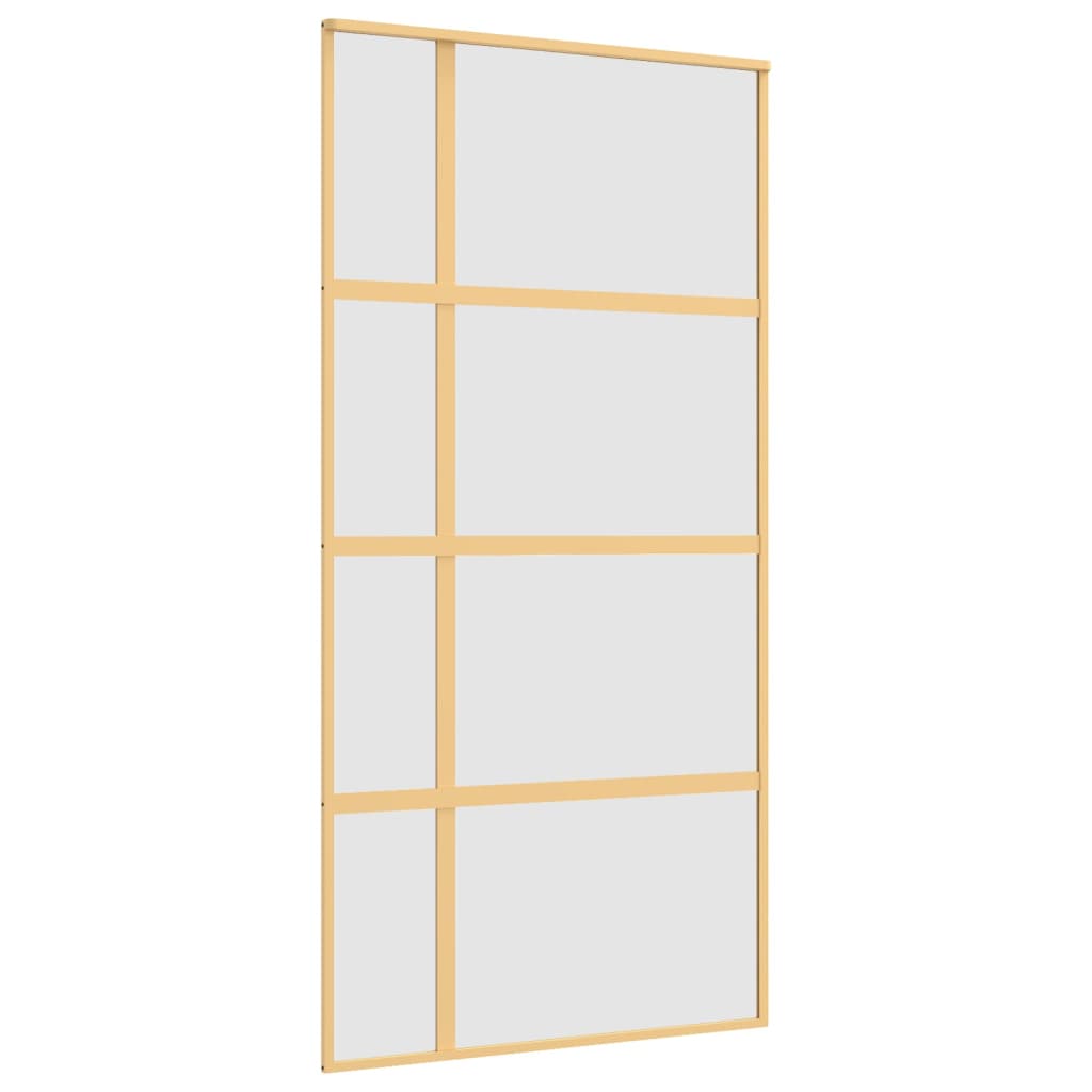 VIDAXL -Schiebetür 102,5 x 205 cm mattes ESG -Glas und Aluminium Gold gefärbt