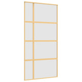 Puerta corredera de Vidaxl 102.5x205 cm de vidrio ESG mate y dorado de aluminio