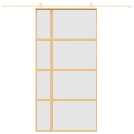Vidaxl schuifdeur 102,5x205 cm mat esg-glas en aluminium goudkleurig
