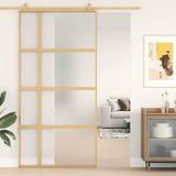 VIDAXL -Schiebetür 102,5 x 205 cm mattes ESG -Glas und Aluminium Gold gefärbt