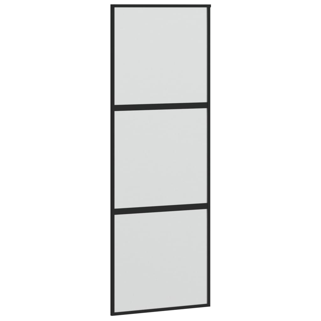 Vidaxl sliding door 76x205 cm hardened glass and aluminum black