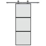 Vidaxl schuifdeur 76x205 cm gehard glas en aluminium zwart