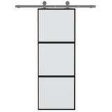 Vidaxl sliding door 76x205 cm hardened glass and aluminum black