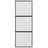 Vidaxl schuifdeur 76x205 cm gehard glas en aluminium zwart