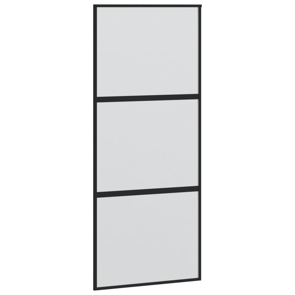 Vidaxl schuifdeur 90x205 cm gehard glas en aluminium zwart