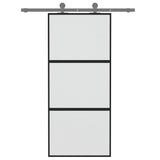 Vidaxl sliding door 90x205 cm hardened glass and aluminum black