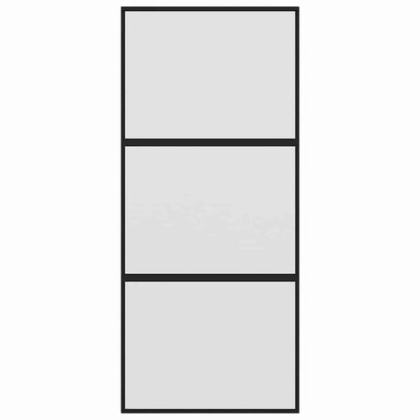 Vidaxl schuifdeur 90x205 cm gehard glas en aluminium zwart