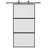 Vidaxl schuifdeur 102,5x205 cm gehard glas en aluminium zwart