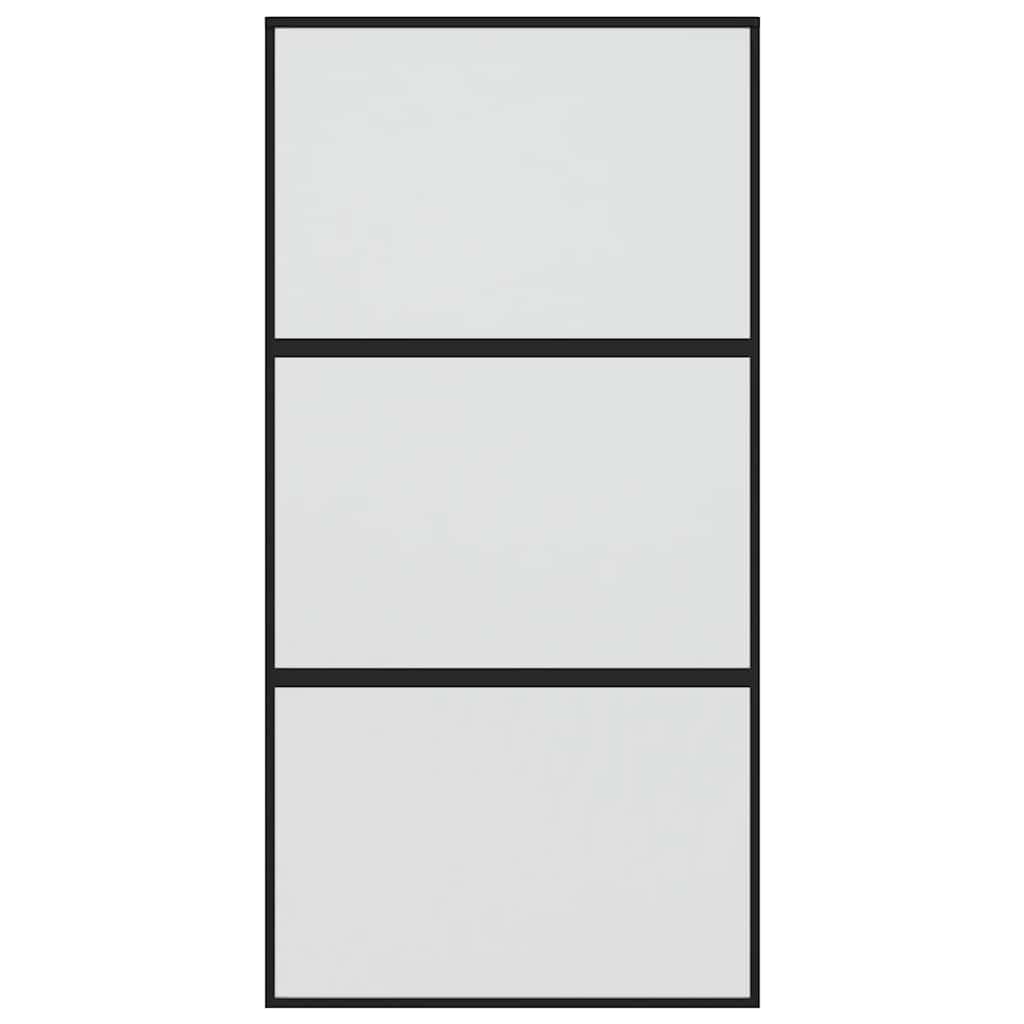 Vidaxl schuifdeur 102,5x205 cm gehard glas en aluminium zwart
