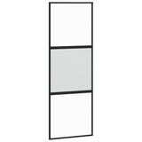 Vidaxl Schiebetür 76x205 cm gehärtetes Glas und Aluminiumschwarz