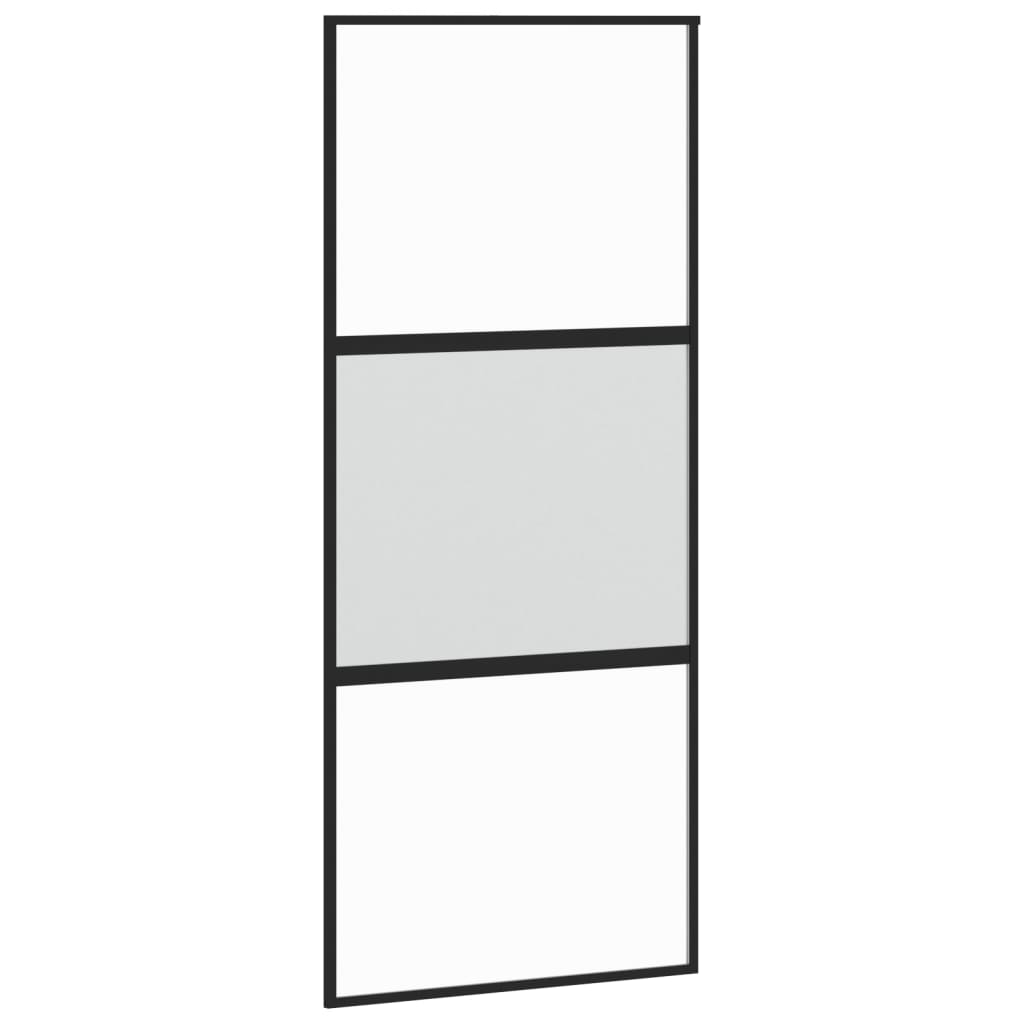 Vidaxl schuifdeur 90x205 cm gehard glas en aluminium zwart