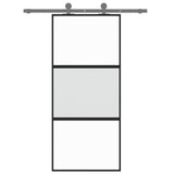 Vidaxl schuifdeur 90x205 cm gehard glas en aluminium zwart