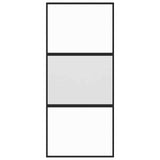 Vidaxl schuifdeur 90x205 cm gehard glas en aluminium zwart