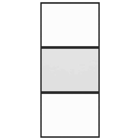 Vidaxl schuifdeur 90x205 cm gehard glas en aluminium zwart