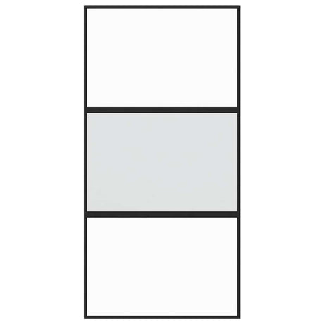 Vidaxl schuifdeur 102,5x205 cm gehard glas en aluminium zwart