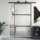 Porta scorrevole Vidaxl 102.5x205 cm in vetro indurito e nero in alluminio