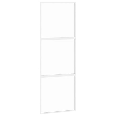 Vidaxl schuifdeur 76x205 cm gehard glas en aluminium wit