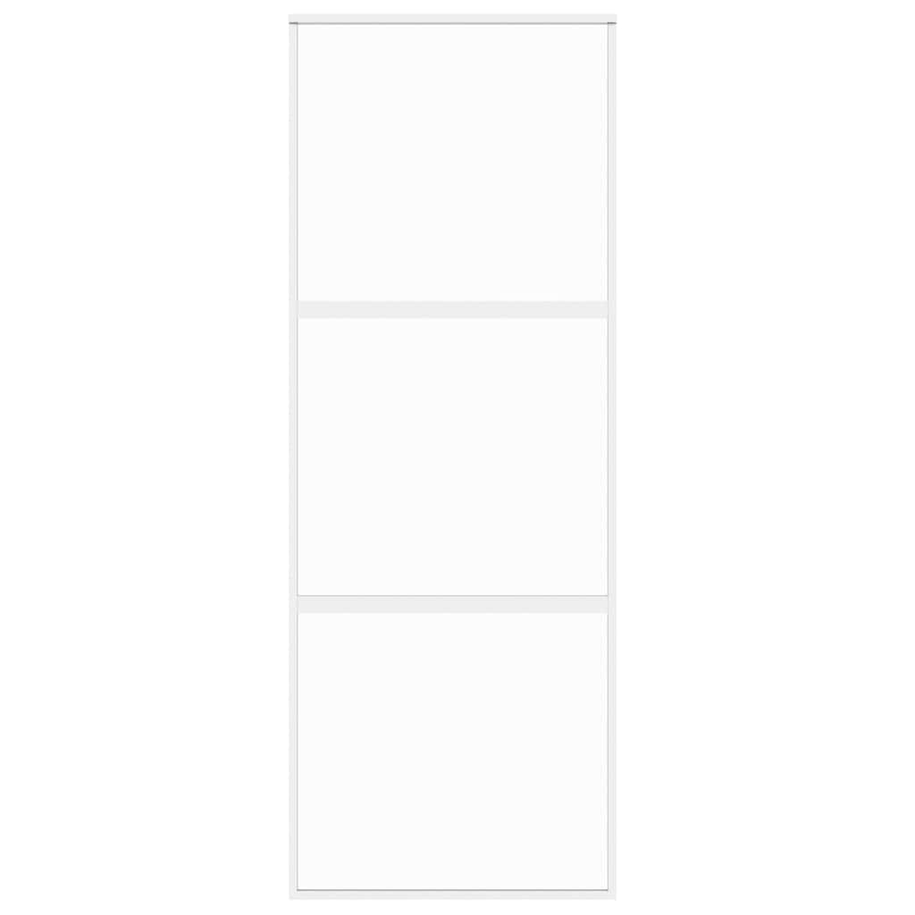 Vidaxl schuifdeur 76x205 cm gehard glas en aluminium wit