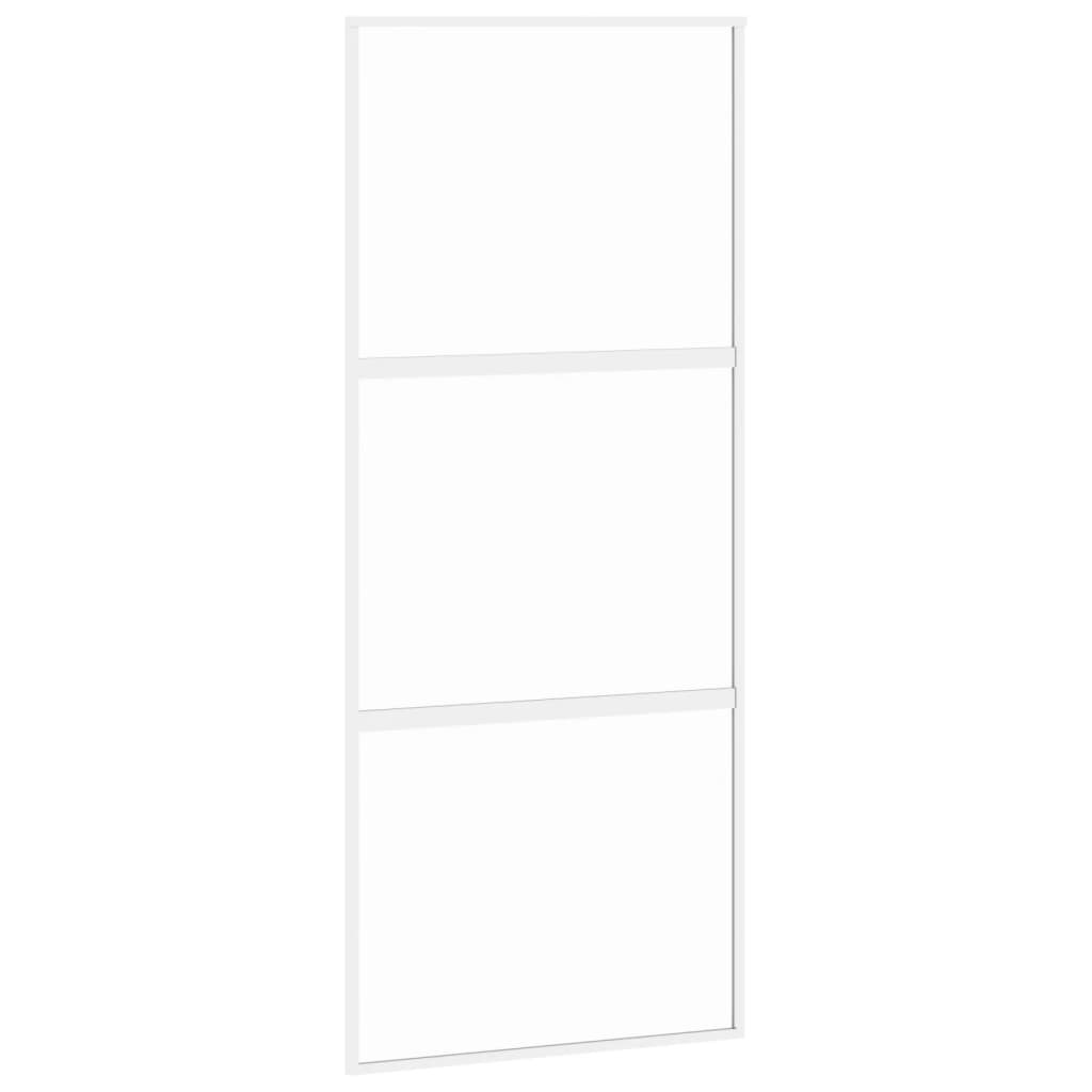 VidaXL Schuifdeur 90x205 cm gehard glas en aluminium wit