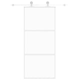 VidaXL Schuifdeur 90x205 cm gehard glas en aluminium wit