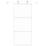 Vidaxl schuifdeur 90x205 cm gehard glas en aluminium wit