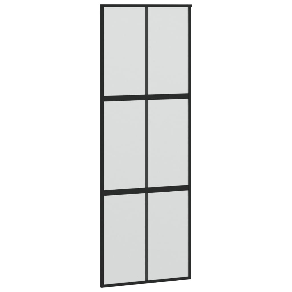 Vidaxl skjutdörr 76x205 cm härdat glas och aluminium svart