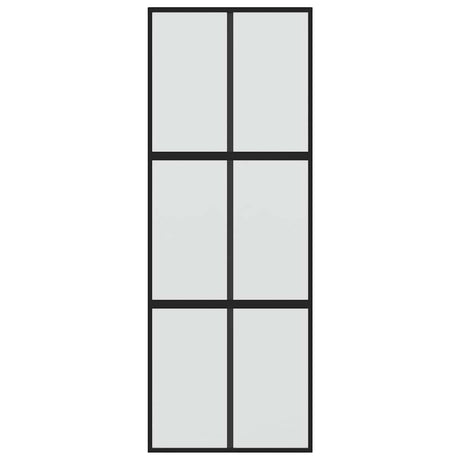 Vidaxl schuifdeur 76x205 cm gehard glas en aluminium zwart