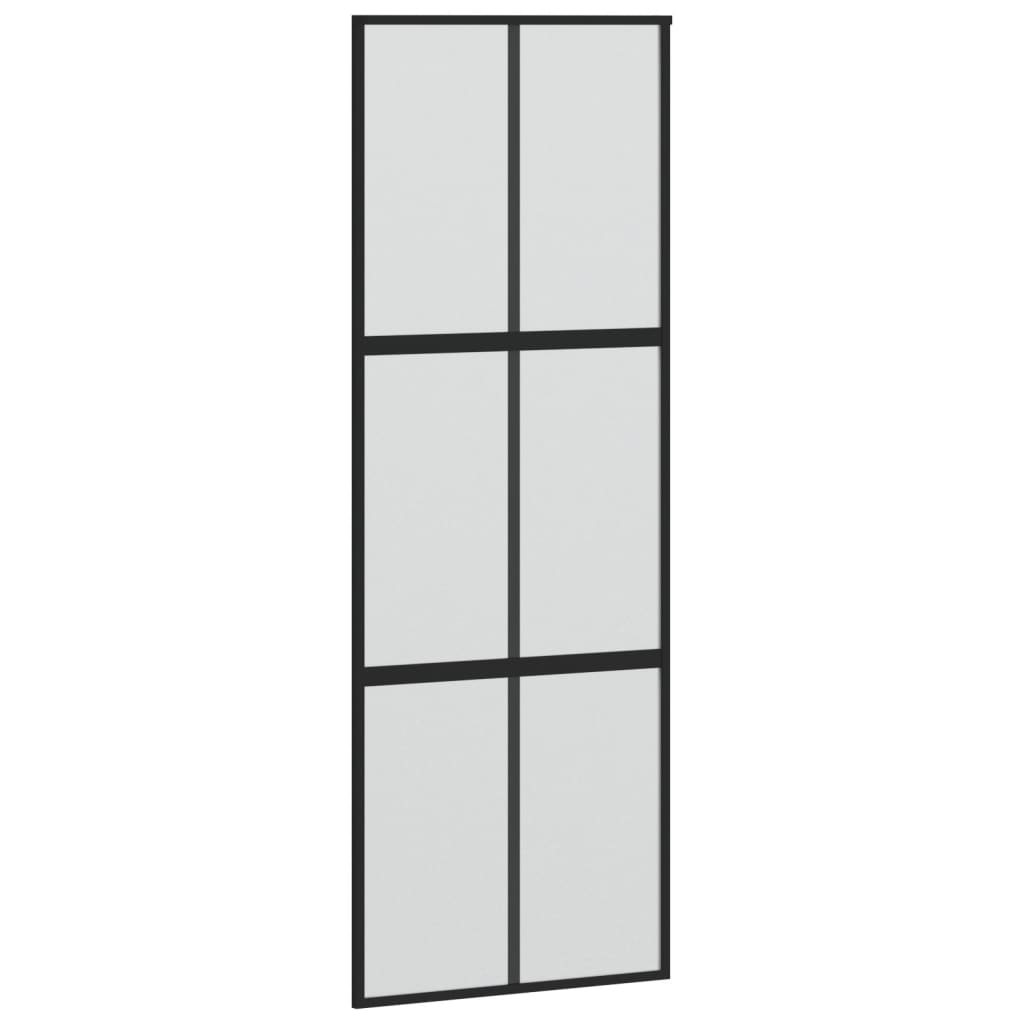 Vidaxl skydedør 90x205 cm hærdet glas og aluminium sort