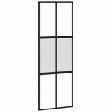 Vidaxl schuifdeur 76x205 cm gehard glas en aluminium zwart