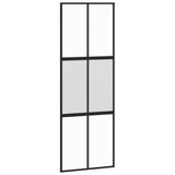 Vidaxl skjutdörr 76x205 cm härdat glas och aluminium svart