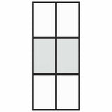 Vidaxl schuifdeur 90x205 cm gehard glas en aluminium zwart