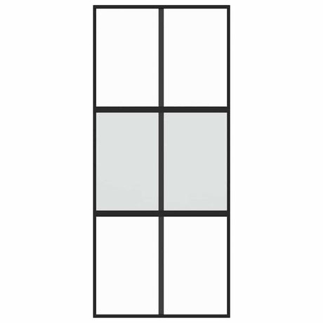 Vidaxl schuifdeur 90x205 cm gehard glas en aluminium zwart