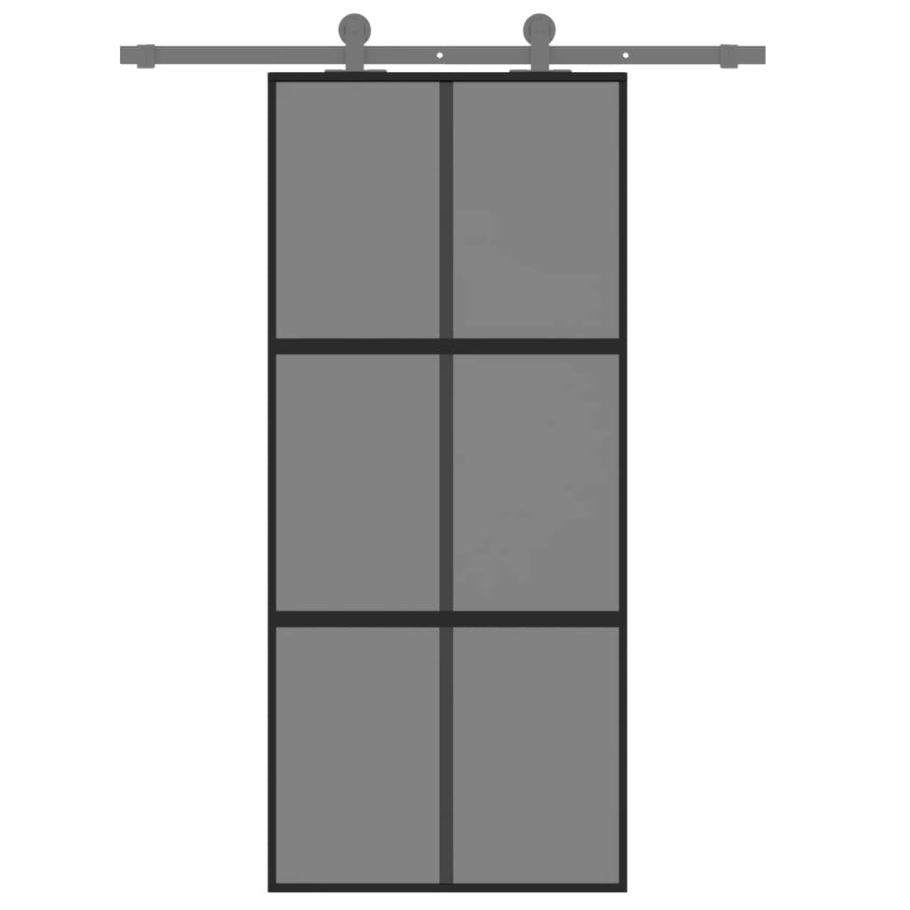 Vidaxl sliding door 90x205 cm hardened glass and aluminum black