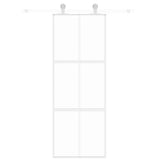 Vidaxl schuifdeur 76x205 cm gehard glas en aluminium wit