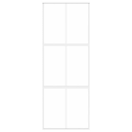Vidaxl schuifdeur 76x205 cm gehard glas en aluminium wit