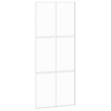 Vidaxl schuifdeur 90x205 cm gehard glas en aluminium wit