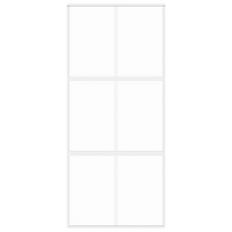 Vidaxl schuifdeur 90x205 cm gehard glas en aluminium wit