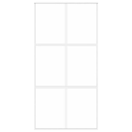 Vidaxl schuifdeur 102,5x205 cm gehard glas en aluminium wit