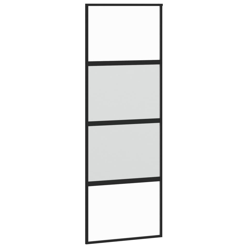 Vidaxl skjutdörr 76x205 cm härdat glas och aluminium svart