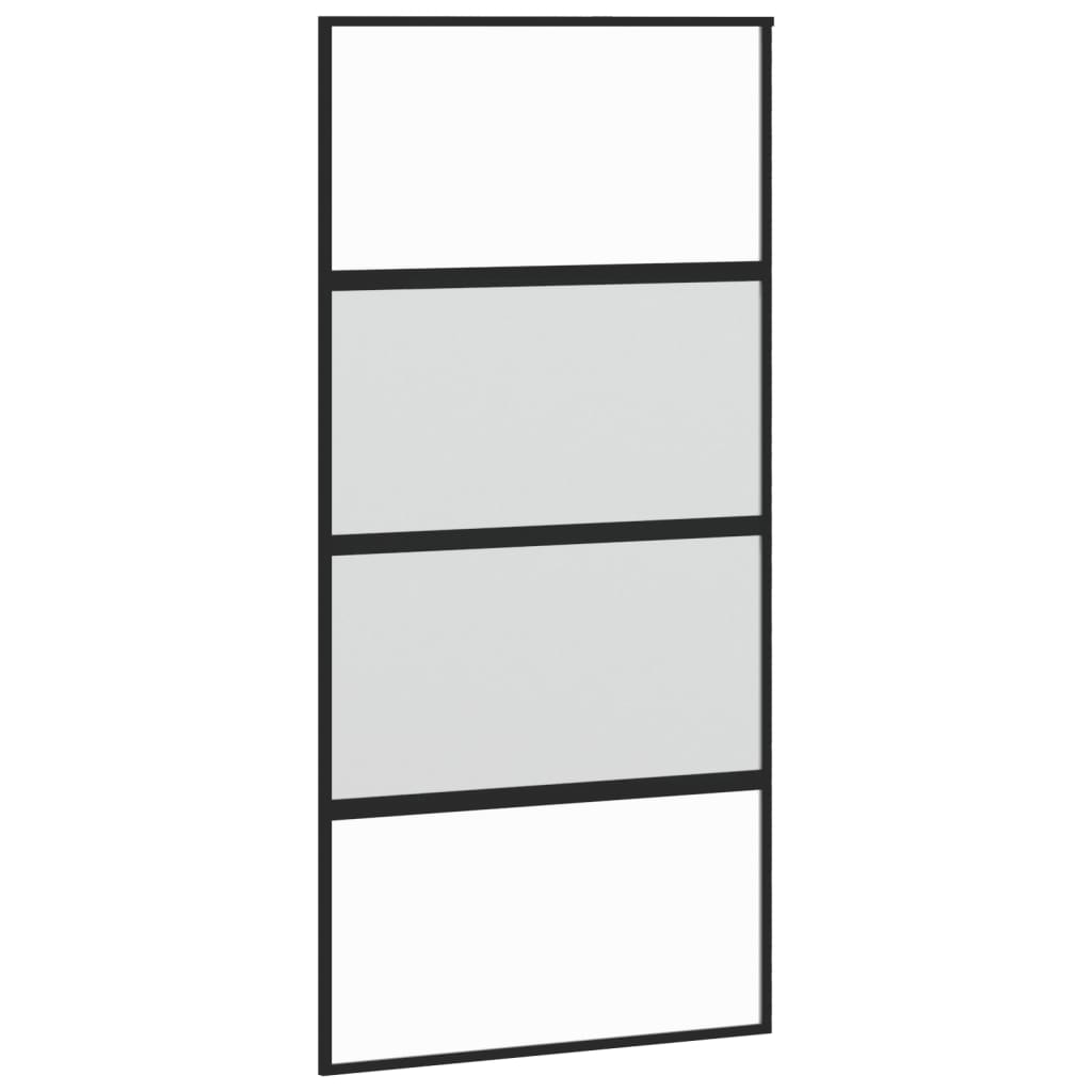 VidaXL sliding door 102.5x205 cm hardened glass and aluminum black