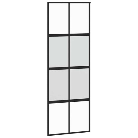 Vidaxl schuifdeur 76x205 cm gehard glas en aluminium zwart