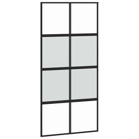 Vidaxl schuifdeur 102,5x205 cm gehard glas en aluminium zwart