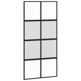 Vidaxl Schiebetür 102,5 x 205 cm gehärtetes Glas und Aluminiumschwarz