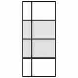 Vidaxl schuifdeur 90x205 cm gehard glas en aluminium zwart
