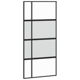 Vidaxl skjutdörr 102.5x205 cm härdat glas och aluminium svart