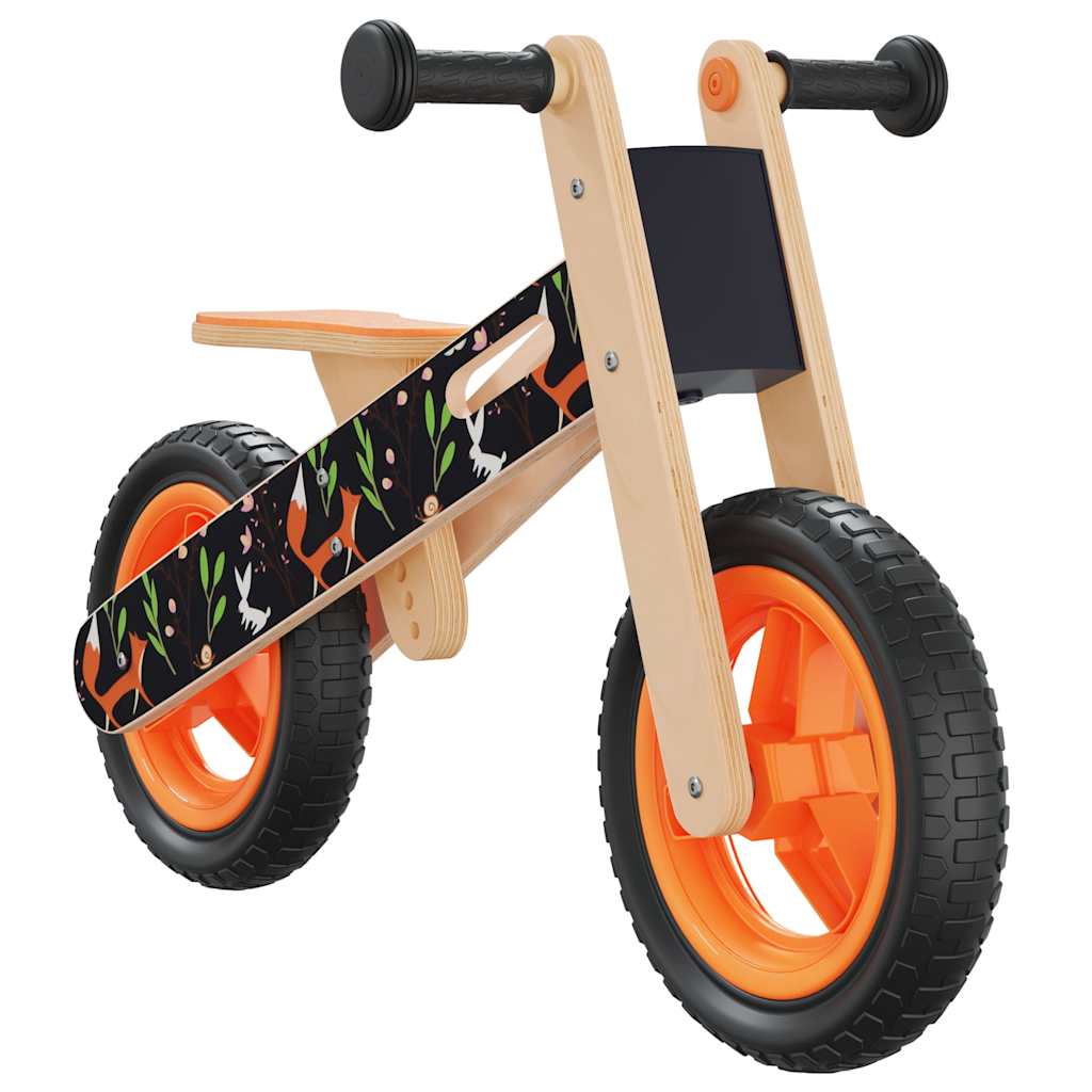 Vidaxl balance bike for children orange with print