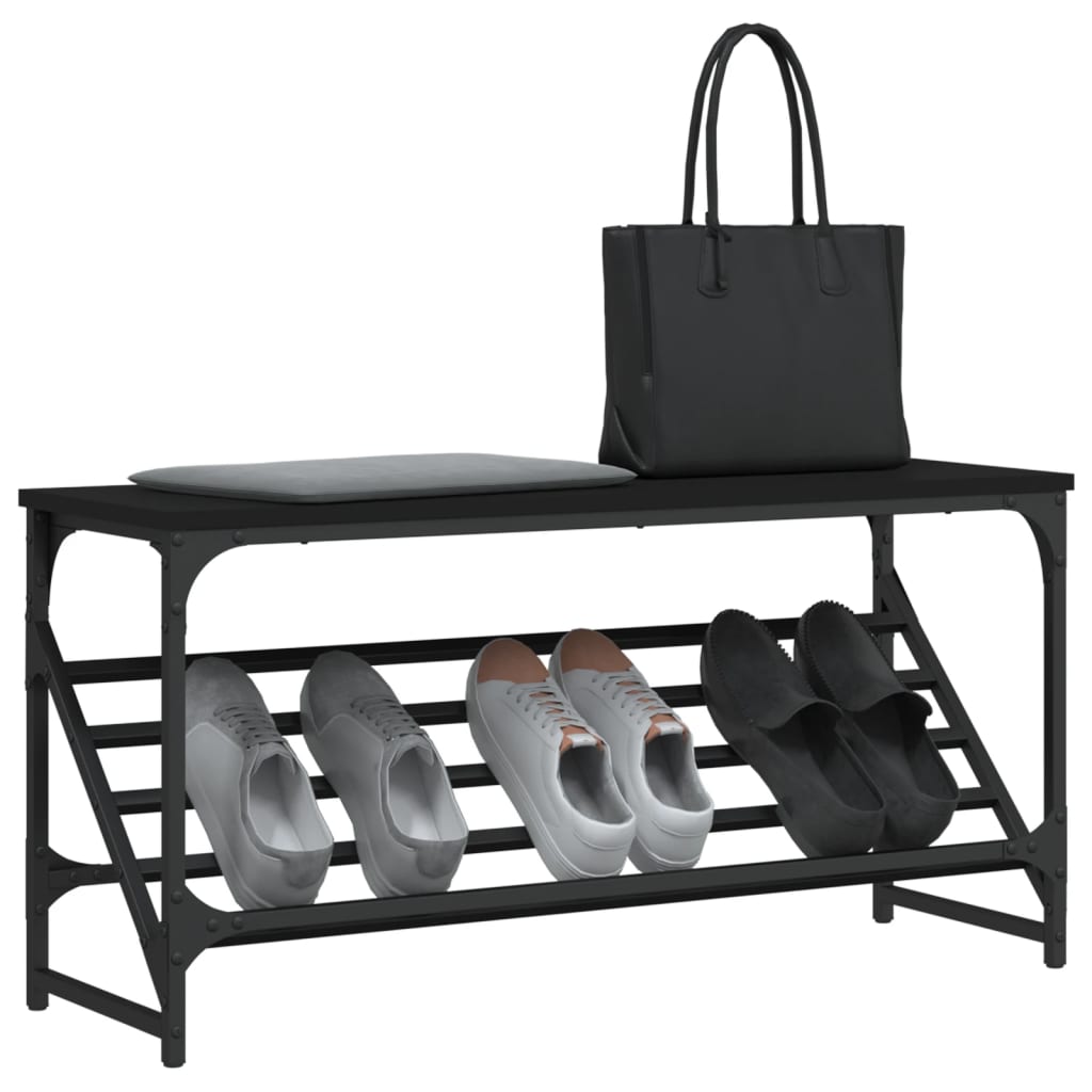 Vidaxl Shoe Rack 90x30x45 cm Behandlet tre svart