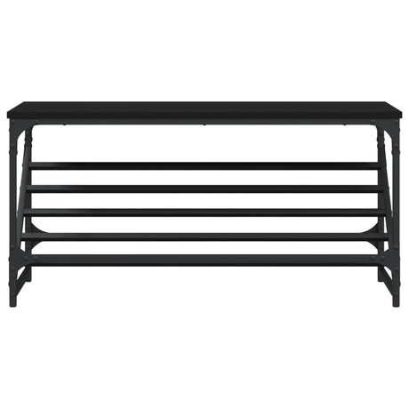 Vidaxl schoenenrek 90x30x45 cm bewerkt hout zwart