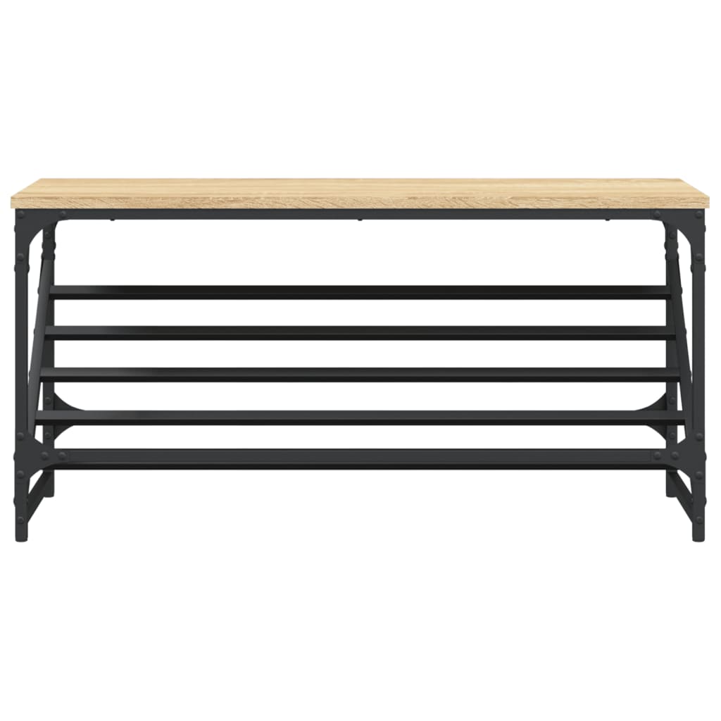 Vidaxl schoenenrek 90x30x45 cm bewerkt hout sonoma eikenkleurig