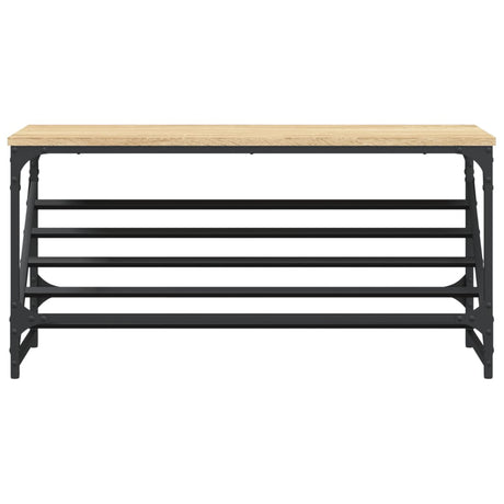 Vidaxl schoenenrek 90x30x45 cm bewerkt hout sonoma eikenkleurig